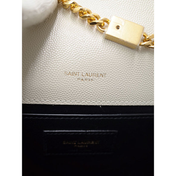 Saint Laurent Logo Kate Chain Shoulder Bag White - Picture 4 of 9